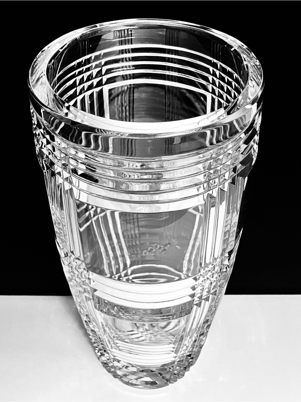 RALPH LAUREN Glen Plaid CRYSTAL VASE / 9 Inches / SLIGHT WEAR / Very Rare - Picture 3 of 12